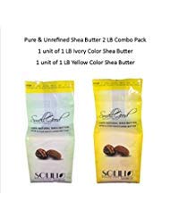 2 pack combo 1lb yellow shea butter & 1lb ivory shea butter grade a 100%