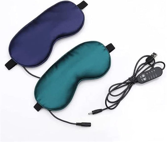 Heated Eye Mask, USB Eye Mask for Dry Eyes with Temperature & Timer Control, Warm Eye Compress Heating Pad for Sleep, Dry Eyes, Dark Circles, Puffy Eyes (Blackish Green)