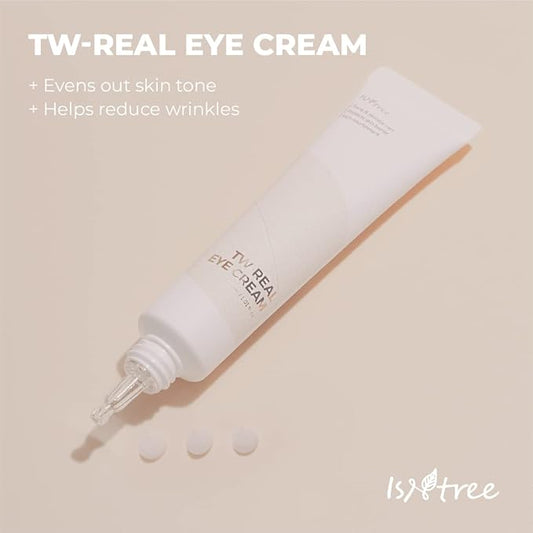 ISNTREE TW-REAL Eye Cream 30ml, 1.01 fl oz | Korean Eye Cream for Dark Circles, Fine Lines, Puffiness & Dryness | Hydrating Under Eye Care