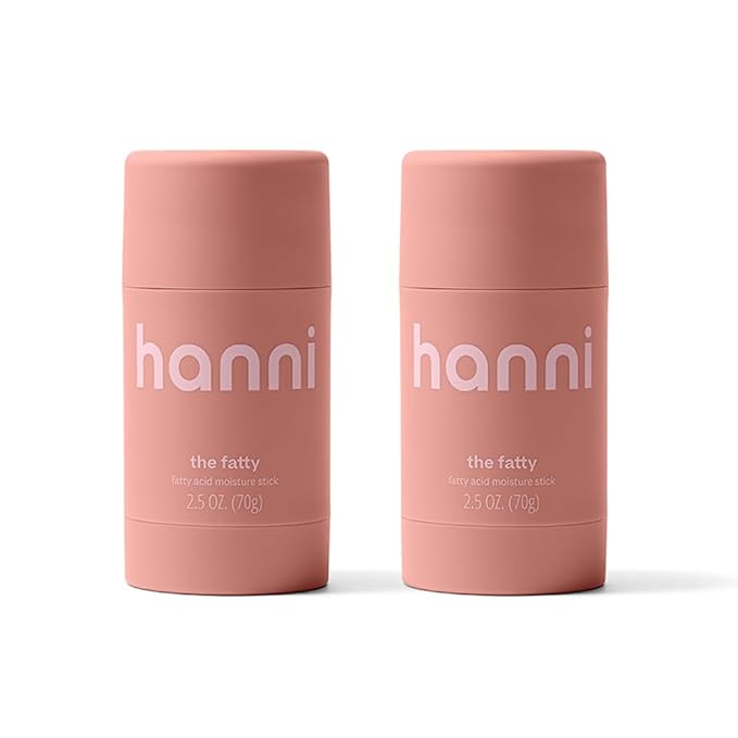 HANNI Fatty Body Moisturizer Stick with Fatty Acids, Travel Size Friendly Solid Lotion for Plumping and Hydration, Fragrance-Free and Safe for Sensitive Skin, 2.5 oz (Pack of 2)