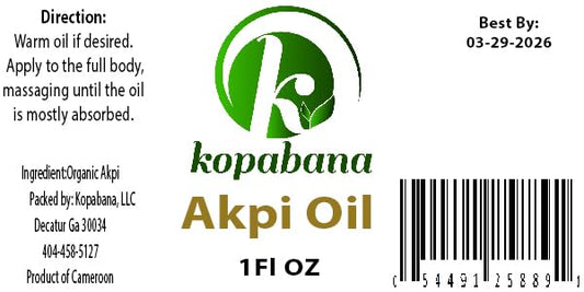 Akpi Oil | Ndjansan | Ricinodendron heudelotii |Cold Pressed | Organic| Extra Virgin | Massage Oil 1oz