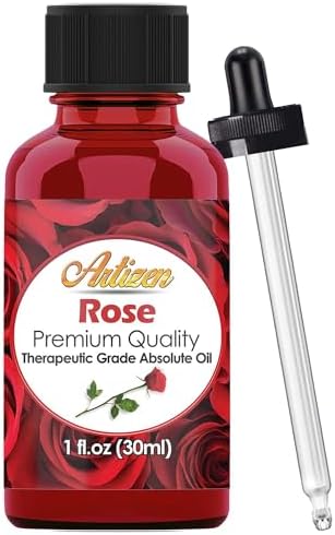 Artizen Rose Essential Oil Therapeutic Grade - Huge 1oz Bottle - Perfect for Aromatherapy, Relaxation, Skin Therapy & More! - Rose Oil Essential