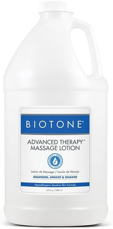 BIOTONE Advanced Therapy Massage Lotion, Hypoallergenic and Fragrance-Free, More Glide and Workability, Absorbs for a Non-Greasy Finish