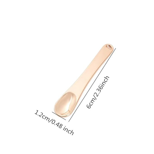 Honkenda 3 Pcs Metal Makeup Spatula Spoon, Reusable Mini Cosmetic Beauty Scoop for Facial Cream, Lotions, Moisturizers, Face Mask (Gold, Silver, Rose Gold)