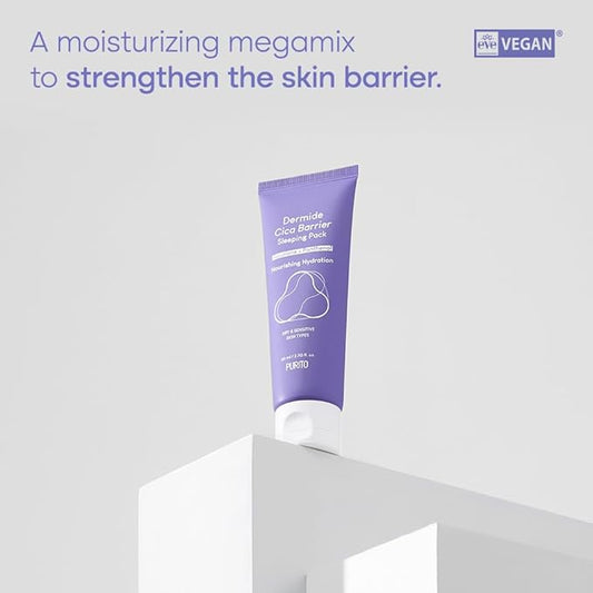 PURITO Dermide Cica Barrier Sleeping Pack 2.7 fl.oz / 80ml ceramide and centella, night cream, sensitive type, moisture pack