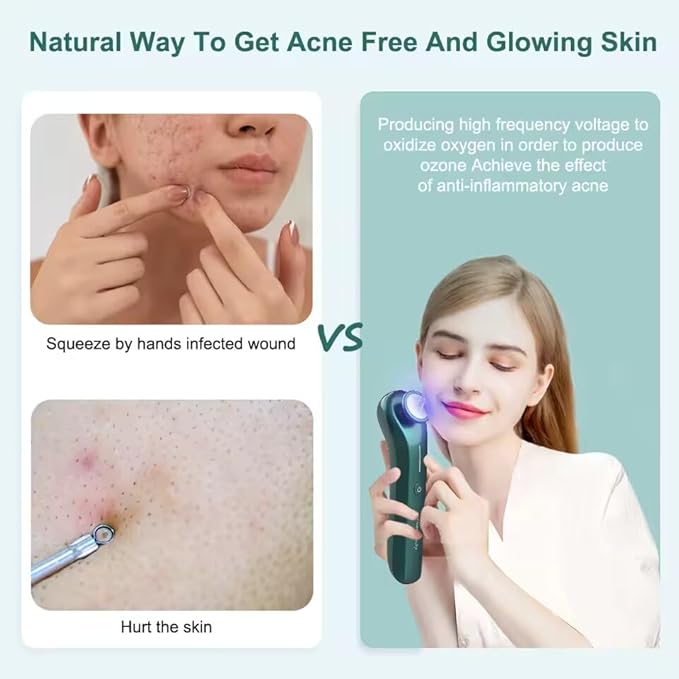 Plasma Facial Device, Ozone Skin Care Machine, Face Massager for Acne Treatment, Brightening, Anti-Wrinkle