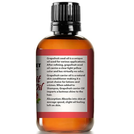 Mayan's Secret 100% Pure Grapefruit Seed Oil, Premium Quality/Undiluted/Refined Cold Pressed/4 fl oz Glass Jar