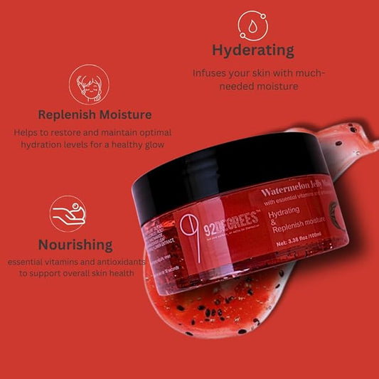 Watermelon Jelly Facial Mask, Hydrating & Anti-Aging Gel Face Mask with Niacinamide, Hyaluronic Acid, Licorice Root Extract For Suitable for Sensitive & all Skin Types Lightweight & Moisturizing Mask