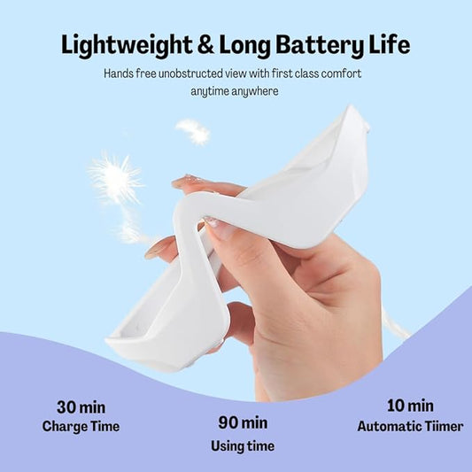 LumiEye Under-Eye Light Therapy Massager Glasses – Dual-Mode Red & Blue Light Therapy with Soothing Eye Massage for Fatigue, Puffiness, Dark Circles & Wrinkle Reduction