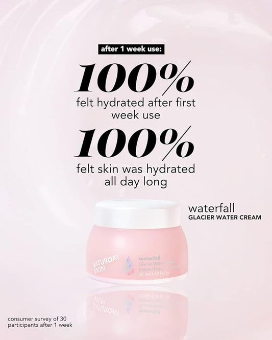 Saturday Skin Face Moisturizer Water Face Cream Natural Oil free Gel Type Cream From Alaska Glacier Water Day & Night Korean Skin Care Cream Soothing Hydrating Facial Moistrurizer (1.69 Fl. Oz. 50ml)