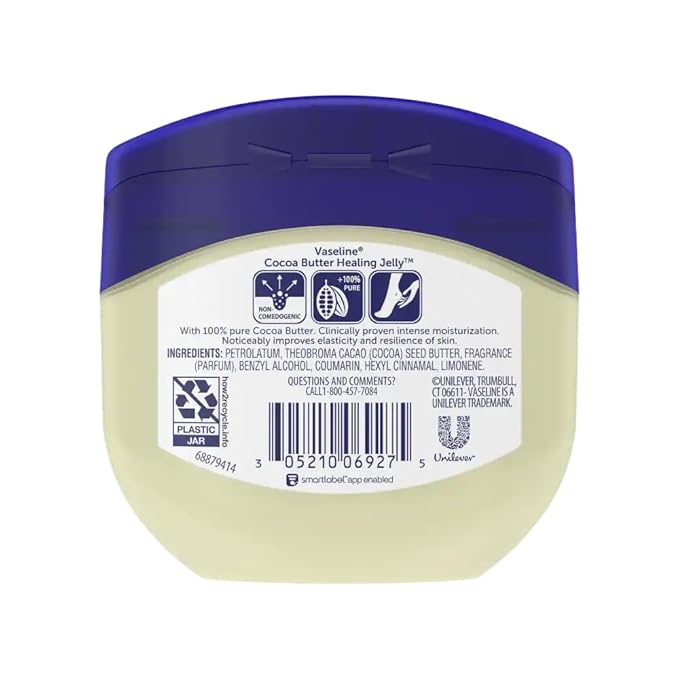 Vaseline Petroleum Jelly, Cocoa Butter 7.5 oz (Pack of 4)
