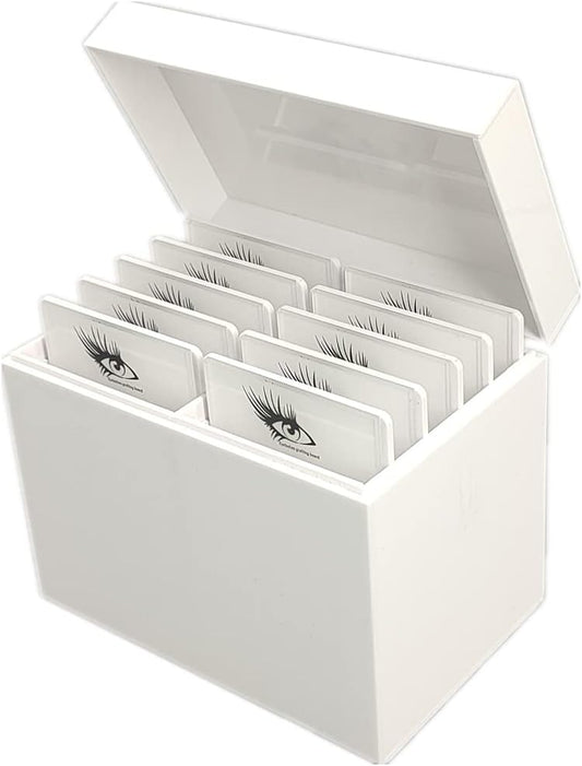 May healthbeauty 10 Layers Acrylic Eyelash Storage Box, Makeup Organizer False Eyelashes Glue Pallet Holder Grafting Extension Close-Packed Display