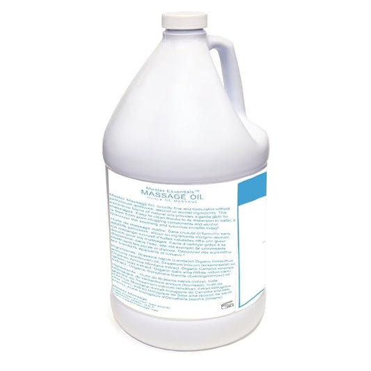 Master Massage Unscented Organic Massage Oil - Water-Soluble, Vitamin-Rich, Skin-Nourishing Formula, Ideal for Professionals and Home Use, 1-Gallon Bottle, Pack of 1