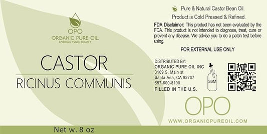 Pure Castor Oil - 8 oz w/Dispense Cap - Pure, Natural, Non-GMO, Hexane-Free, Vegan Carrier Oil - Promotes Hair Growth, Conditions - Skin, Hair, Lashes, Brows, Cuticles & More