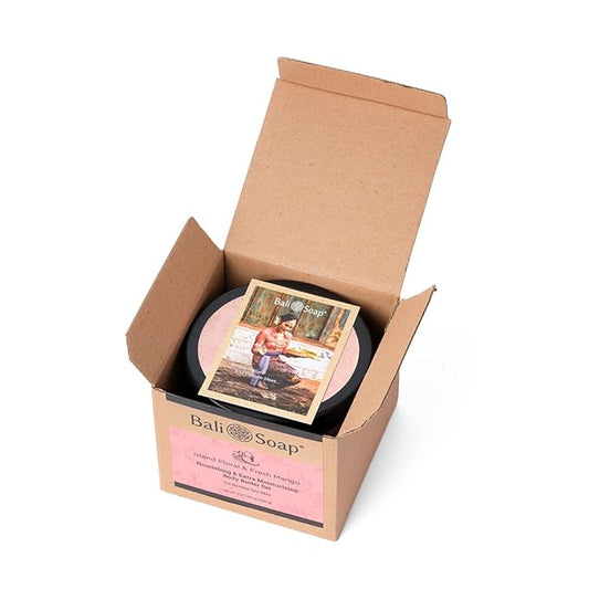 Bali Soap - Island Floral & Fresh Mango - Mix Set of 2 - Nourishing and Extra Moisturizing Body Butter For Dry Skin - Enriched with Cocoa Butter, Olive Oil, Aloe Vera and Vitamin E - 7 oz each