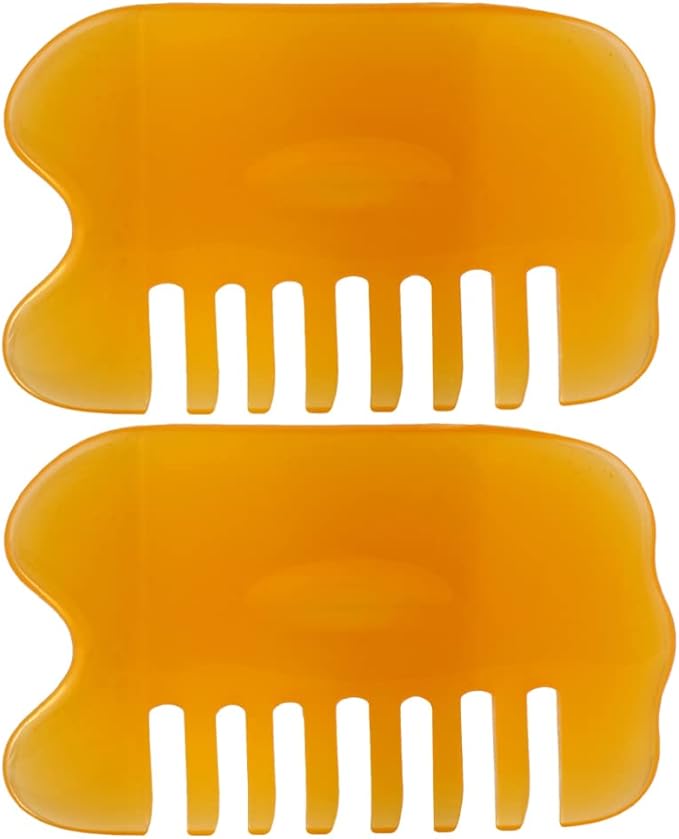 Healifty Multitools 2pcs Comb Multipurpose Tool Scalp Massagers Facial Muscle Scraping Tools Wide Tooth Hair Scraping Board Hair Massager Massage Tools Jade Massage Board Beeswax