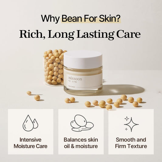 mixsoon Bean Cream - Intensive Moisture Face Cream For Smooth, Nourished Skin, Pore & Sebum Care - Korean Skincare For Glass Skin - Non-stick (0.85 Fl.Oz. / 25ml)