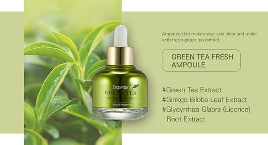 DEOPROCE Green Tea Fresh Ampoule 30ml – Korean Skin Care Hydrating Serum
