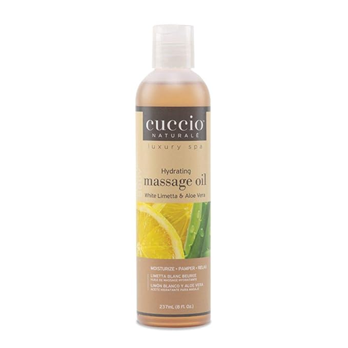 Cuccio Naturale Massage Oil - Renewing, Moisturizing Body Oil For Massage Treatment - Leaves Skin Soft and Glowing - Paraben Free With Natural Ingredients - White Limetta and Aloe Vera - 8 oz