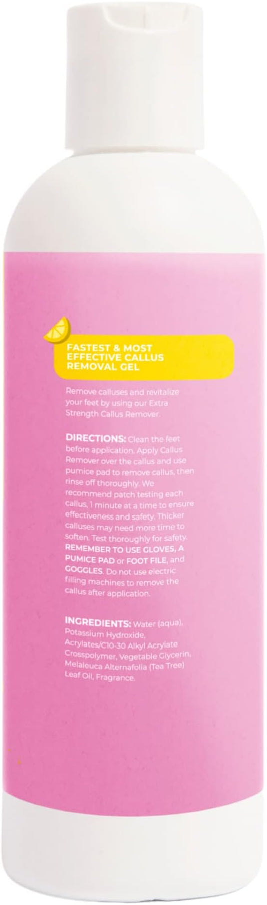 Cacee 8oz Foot Callus Remover with Tea Tree Oil, Lemon Scent for Foot Spa, Pedicure Soak, Foot Care, Athletes Foot Treatment, Cuticle and Callus Remover for Feet