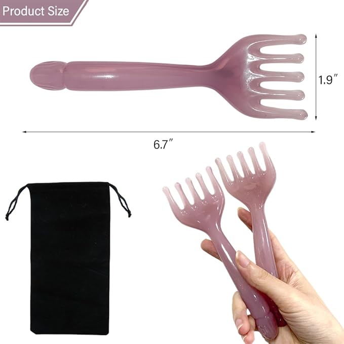 2PCS Head Massager Scalp - Resin Back Scratcher for Men Women - Five Claw Gua Sha Massager Comb for Foot Back Neck Shoulder Relaxation - Hair Scalp Massager Gua Sha Comb for Soothing Head Massage
