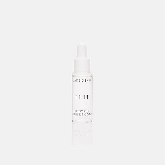 Lake & Skye 11 11 Body Oil Mini, 0.33 fl oz (10 ml) - Hydrating with Vitamin E & Sweet Almond Oil - Sheer & Uplifting Scent
