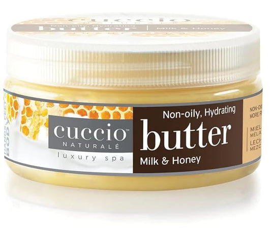 Cuccio 4 Piece Spa To Go Kit – Milk & Honey – Nourishing Skincare Set for Hydration and Softening