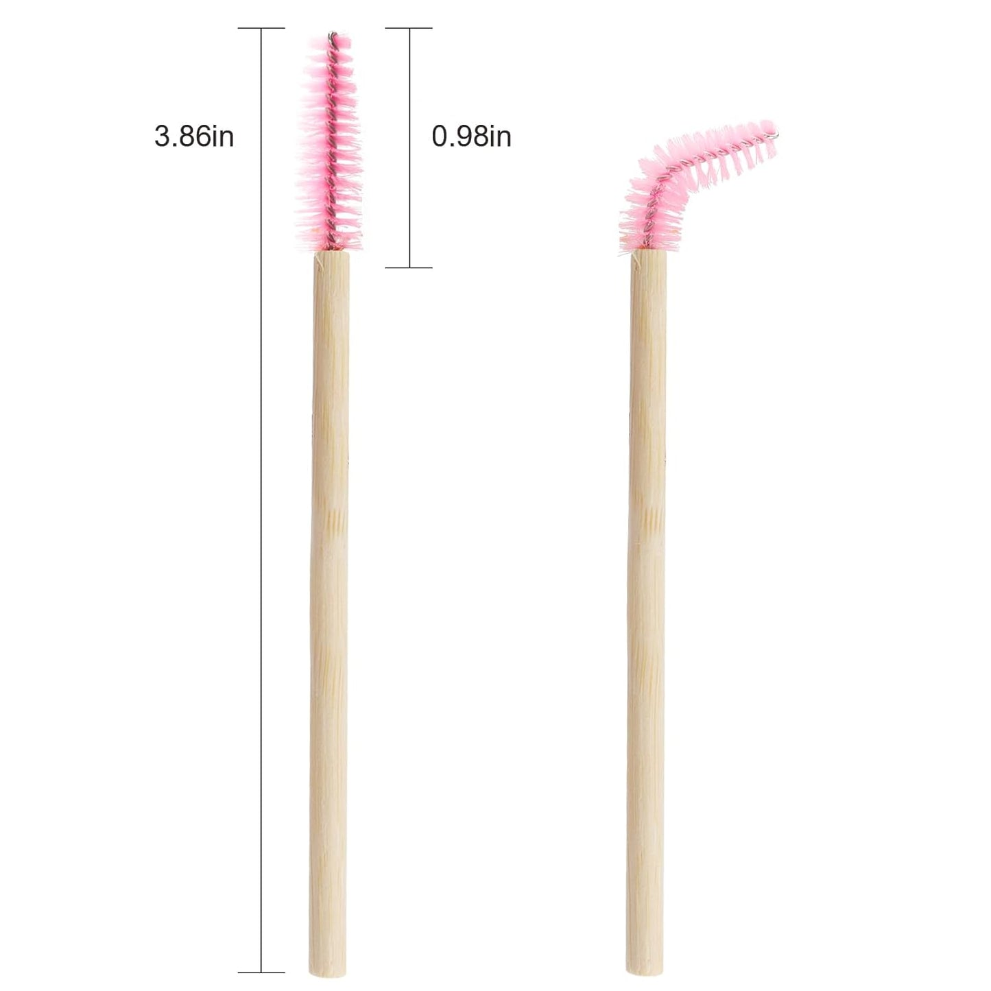 300PCS Disposable Mascara Wands Spoolie Brush Crystal Eyebrow Brushes Eyelash Extension Applicator Makeup Kits Bamboo Mascara Brush