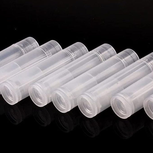 100Pcs 5ML Transparent Clear Empty Lip Balm Tubes Containers