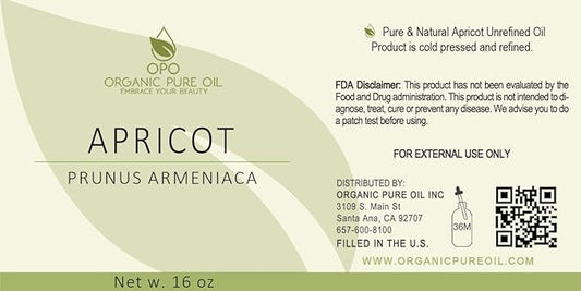 Apricot Kernel Oil - 100% Pure, Organic, Cold Pressed, Unrefined, Raw - Bitter Scent, Therapetutic Premium Grade A Kernal - Perfect for Massage, Skin, Hair & Body Care 16 OZ Quart Bulk