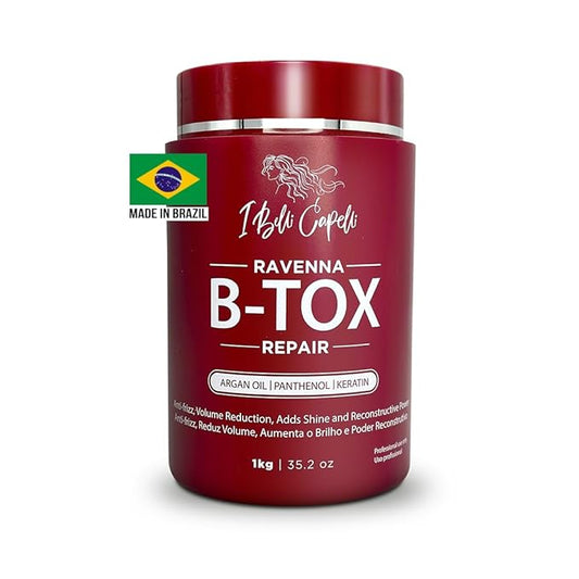 Ravenna Repair Hair B-tox -Cirugia Capilar para el Cabello, Formaldehyde-Free- B-tox Capilar Para El Cabello, Long Lasting Anti-Frizz, Smoothing, B-tox Hair Treatment 35.2 oz(1kg)