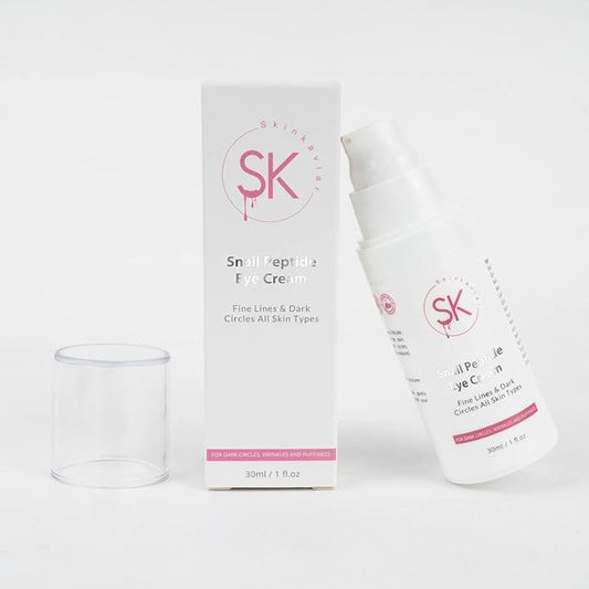 Snail Peptide Eye Cream with 73.7% Snail Mucin and Niacinamide- Brightening Korean Night Cream for Fine Lines and Dark Circles, 30ml / 1 FL Oz