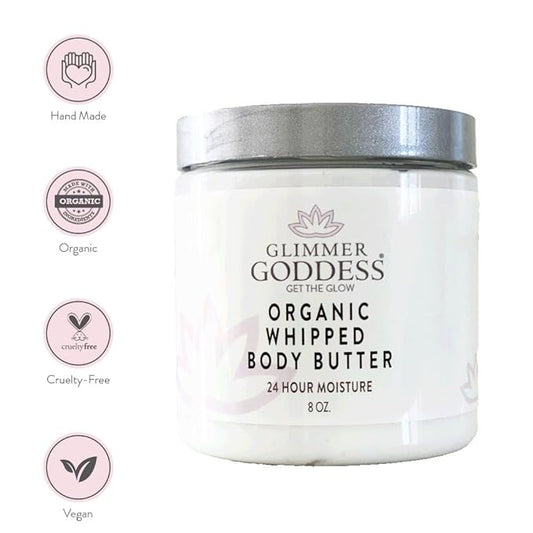 GLIMMER GODDESS Organic Body Butter - 8oz (Vanilla Bean)