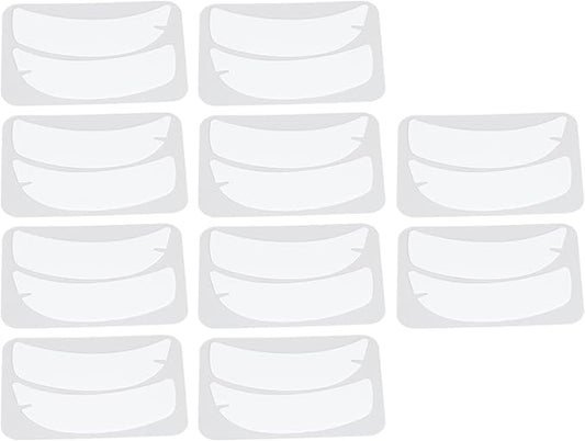 10 Pairs Reusable Silicone Under Eye Gel Pads for Eyelash Extensions, Flexible Notch Design Eyelash Extension Patches for Salons Individuals Schools (White)