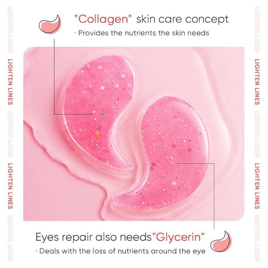 60pcs/30pairs Rose Hyaluronic Acid Eye Masks,For Moisturizing Eye Patches, Firming Eye Skin, Smoothing Fine Lines, Starry Eye Masks, More Youthful 80g.