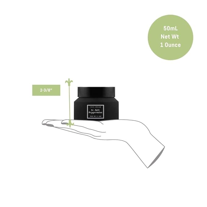 Hydrating Face and Neck Cream for Women with Dry Skin, All Natural with Organic Aloe, Vegetable Glycerin, and Cooling Peppermint Essential Oil, 1.7 Ounces