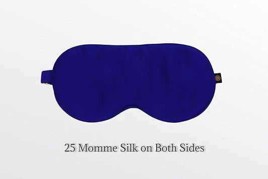 Premium 25 Momme Mulberry Silk Eye Mask for Sleeping (Royal Navy)