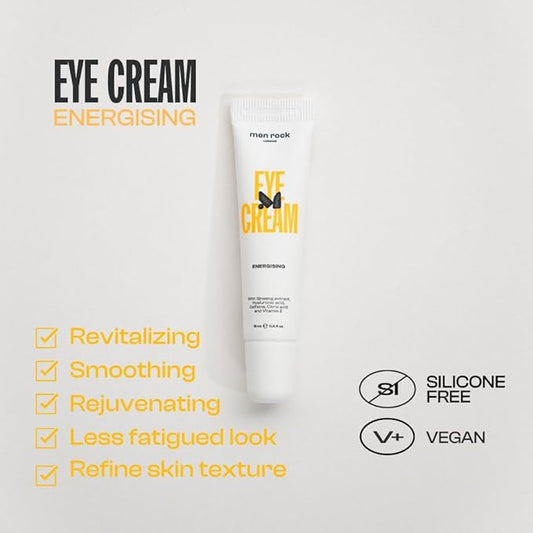 Men Rock Eye Cream - Moisturizing Under Eye Cream for Dark Circles with Ginseng Extract, Vitamin E - Mens Face Care - Mens Skincare Products - 0.5 oz