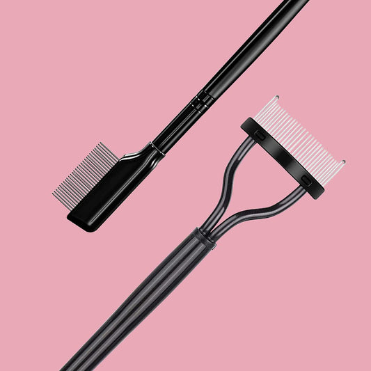 2Pcs Eyelash Separator, Eyelash Comb Lash Brush Separator, Lash Comb Eyelashes Curler Makeup Mascara Applicator, Eye Makeup Brush Tools, Metal Teeth Eyelashes Grooming Tool