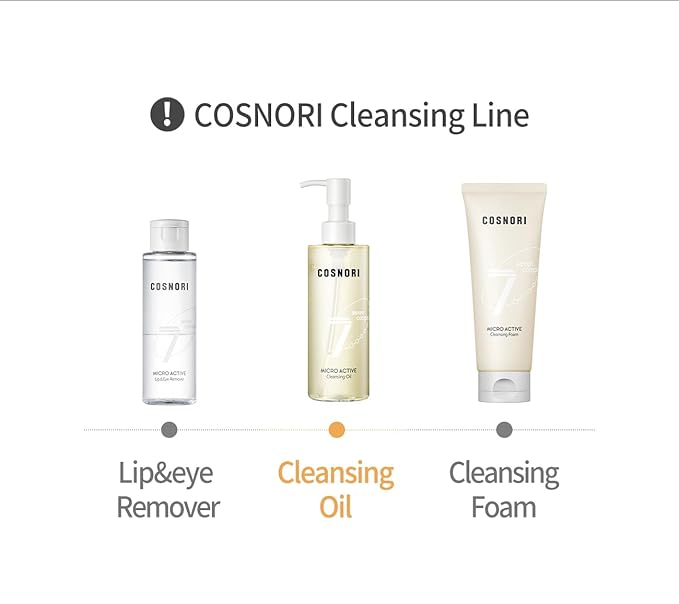 COSNORI Micro Active Cleansing Oil – Korean Vegan Facial Cleansing Oil, Fresh and Light Finish – Gentle Makeup Remover for Face, Hypoallergic, Fermented Oil Complexes, 6.7 fl.oz.