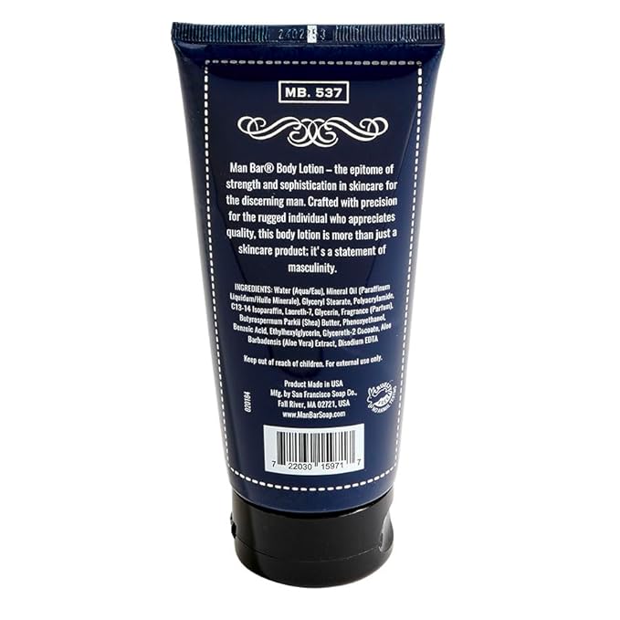 San Francisco Soap Company Man Bar Body Lotion - Silver Sage & Bergamot (6 oz) | Long Lasting | Created with the Man in Mind |