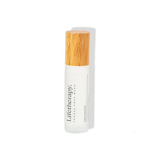 Lifetherapy Pulse Point Oil Roll-on– Grounded | Alcohol free | Long lasting | Perfume | Clean, Skin-Loving Formula | Vegan & Gluten Free | Thoughtfully Crafted Fragrance for Self-Care 0.34oz./10ml