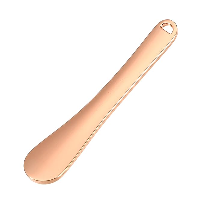 VOCOSTE 4 Pcs Makeup Spatula Mini Spoon, Eye Cream Massage Sticks Beauty Scoop, for Facial Cosmetic Face Cream, Zinc Alloy 2.32"x0.46", Rose Gold Tone