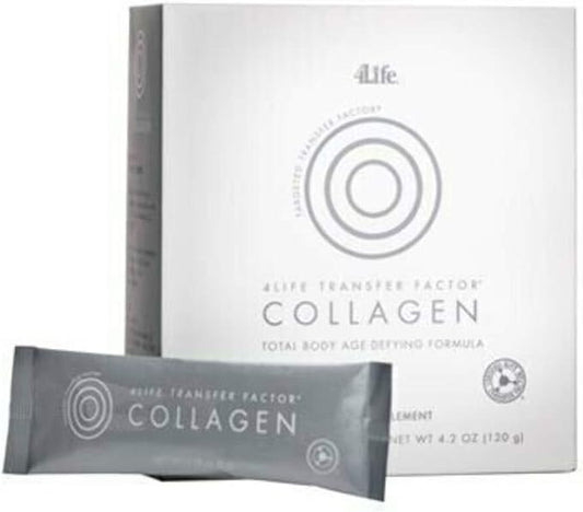 4Life Transfer Factor Collagen - Formula with Vitamins and 5 Types of Collagen - Hair, Skin, and Nail Support - 15 Packets