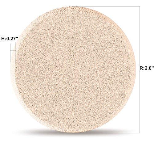 OWLFAVO 4pcs Round Makeup Sponges Supplement, Beauty Face Primer Compact Powder Puff, Blender Sponge Replacement for Cosmetic Flawless Foundation, Sensitive and All Skin Types