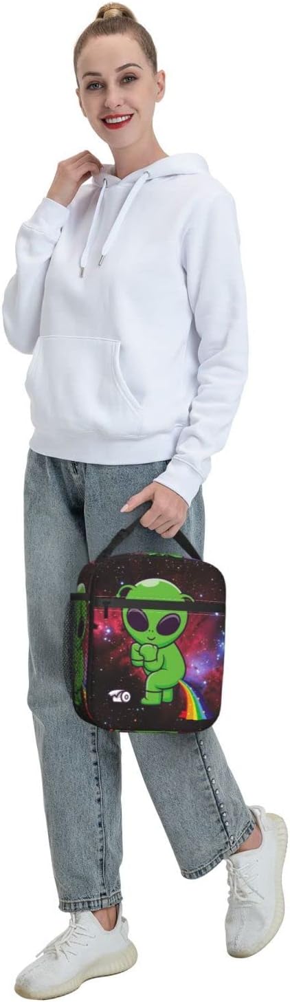 Alien Galaxy Lunch Box Reusable Insulated Lunch Bag Thermal Cooler Tote Bag For Kids Boys Girls Teen School Picnic Travel Hiking