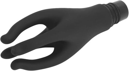 Fascia Massage Gun Head, Replaceable Head 4 Fingers Artifical Hand Silicone Fascia Adult Machines Attachments, Black Caliber 0.71‑0.75in