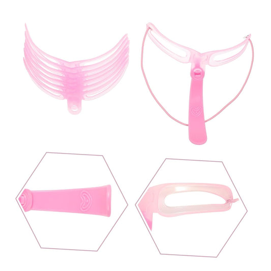 Reusable Eyebrow Shaping Kit with 8 Designs, Includes Stencils with Handle and Belt, Washable Eyebrow Guide, 5.2" Wide x 4" Long.