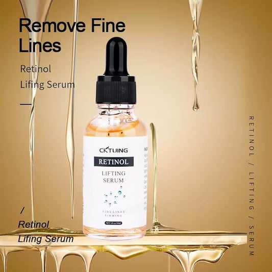 CKTUING Retinol Serum: Anti-Aging, Firming, Wrinkle-Reducing Skincare with Vitamin C, Hyaluronic Acid, and Moisturizer for Radiant, Youthful Skin.
