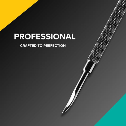 Rui Smiths Pro Cuticle Pusher with 2 Ends - Stainless Steel Manicure Tool - Style 101